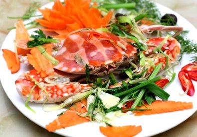 Ghẹ hấp ở Cô Tô