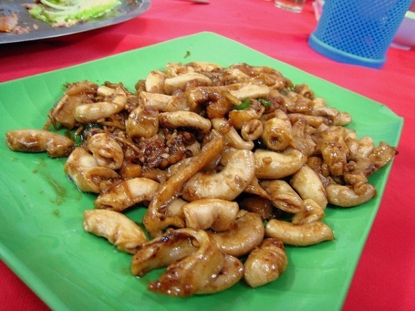 Tràng heo xào