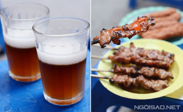 Thịt xiên nướng và thạch rau câu
