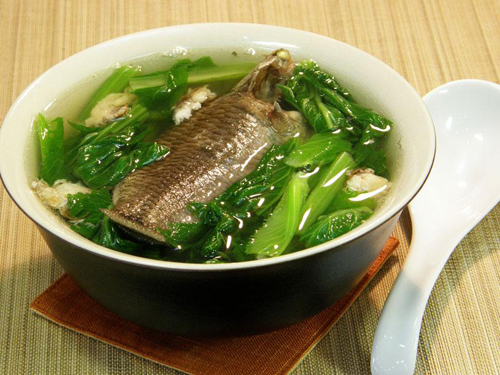 Canh cá rô nấu cải bẹ xanh