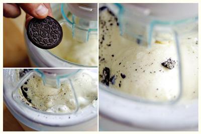 Kem từ bột mì và bánh oreo