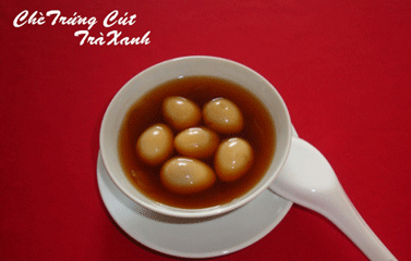 Lạ miệng với chè trứng cút trà xanh
