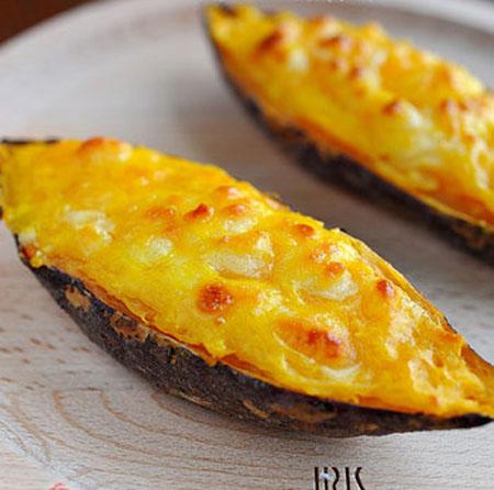 Thơm ngất ngây khoai mật nướng phô mai